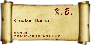 Kreuter Barna névjegykártya
