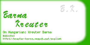 barna kreuter business card